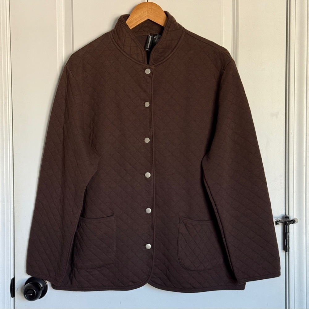 Jason Maxwell Brown Quilted Jacket Western Barn Equestrian Style Size 1X